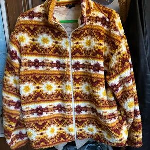 Cozy Patterned Fleece Jacket